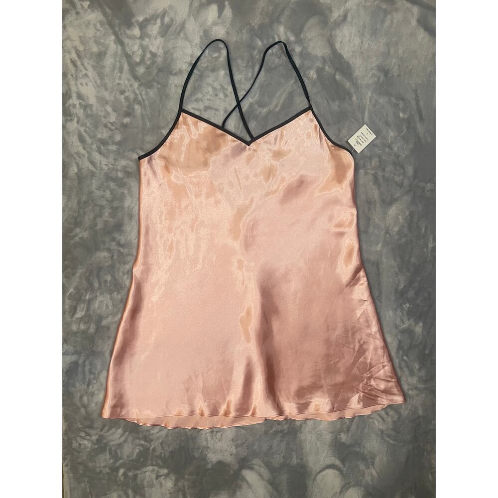 NWT baby pink pastel satin slip‎ babydoll mini dress Linea Donatella L coquette
